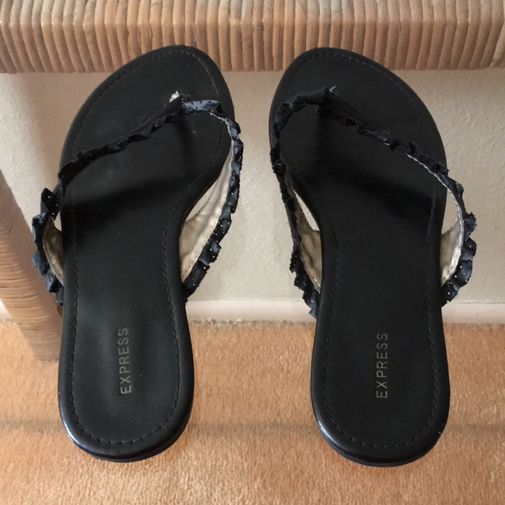Black express flip flops size 9